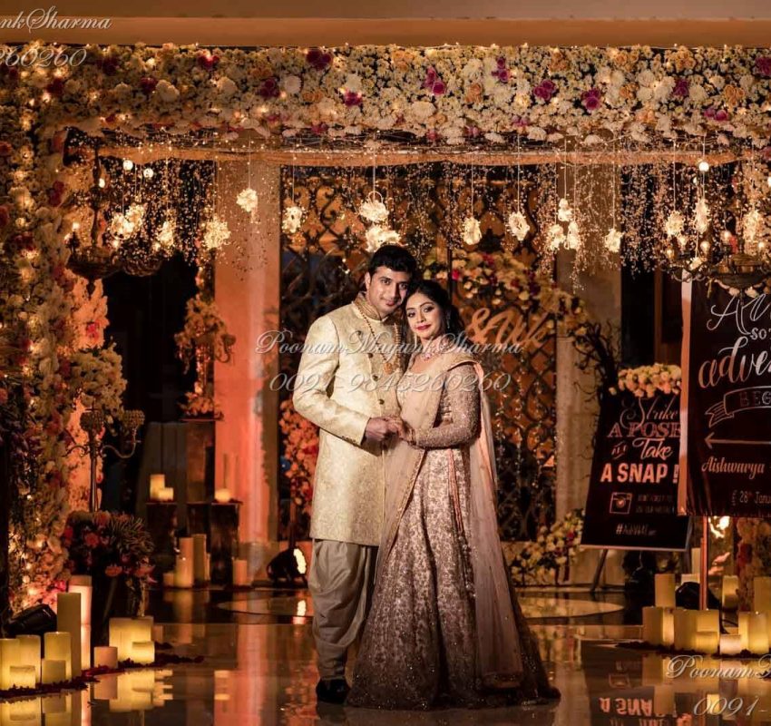 Luxury wedding decor and floral design orchestrated by Poonam Mayank Sharma, a leading wedding planner in Bangalore.